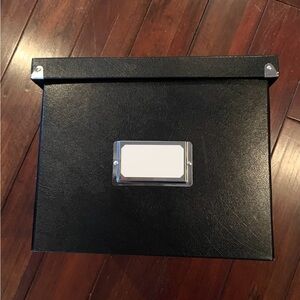 Black Storage Box with Metal Accents